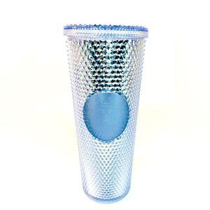 Starbucks Iridescent Bling Platinum Studded Venti Cold Tumbler 24 Fl Oz